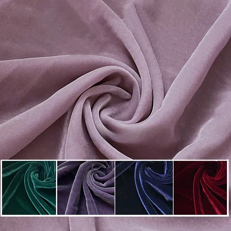 Tissu Velours InjViscose pour Robe de Soirée, Tissu Velours, Noir et Blanc, Luxe, 100cm x 140cm