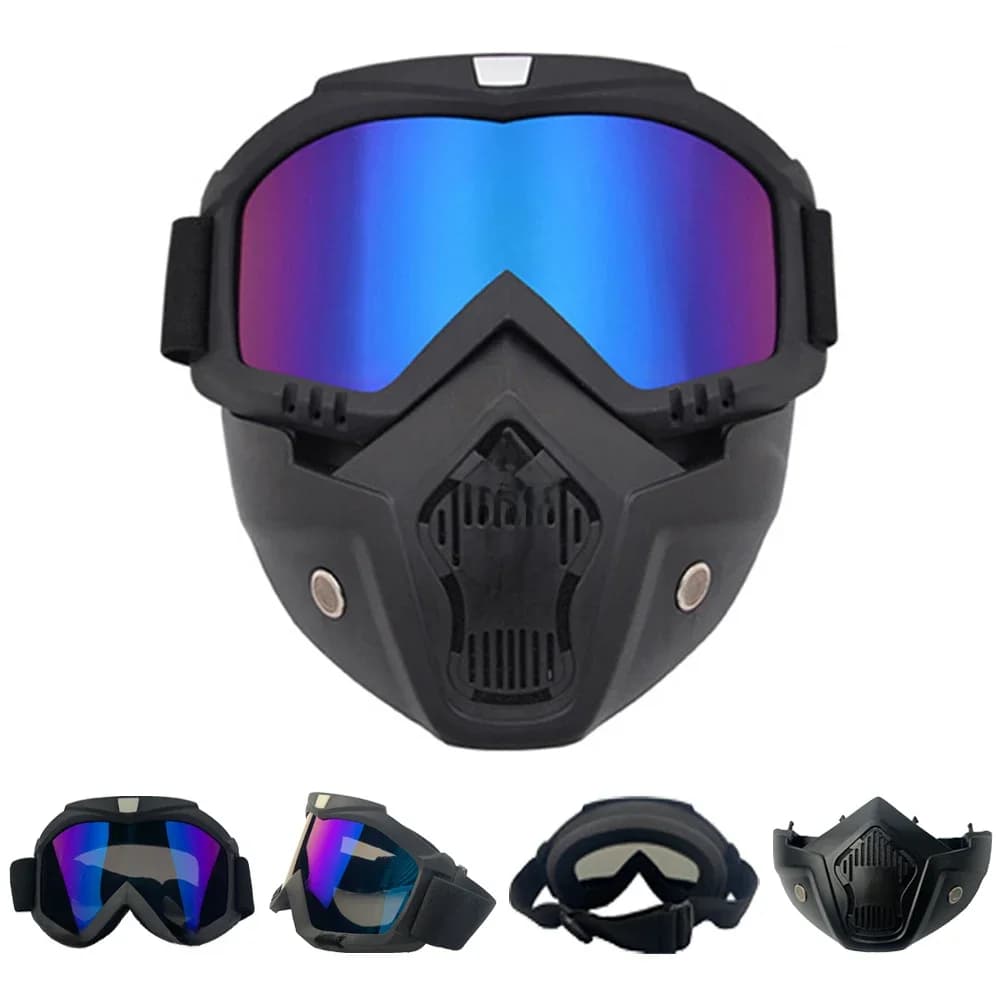 Masque de Ski en plein air, Snowboard, motoneige, lunettes de protection coupe-vent pour Motocross, lunettes de sécurité avec filtre buccal