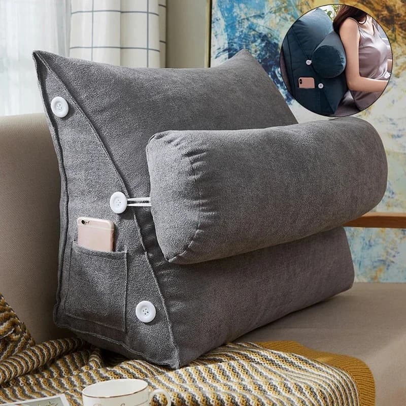 Lit coussin triangulaire chaise de chevet chaise lombaire dossier chaise longue paresseux chaise de bureau lecture salon oreiller décor domestique