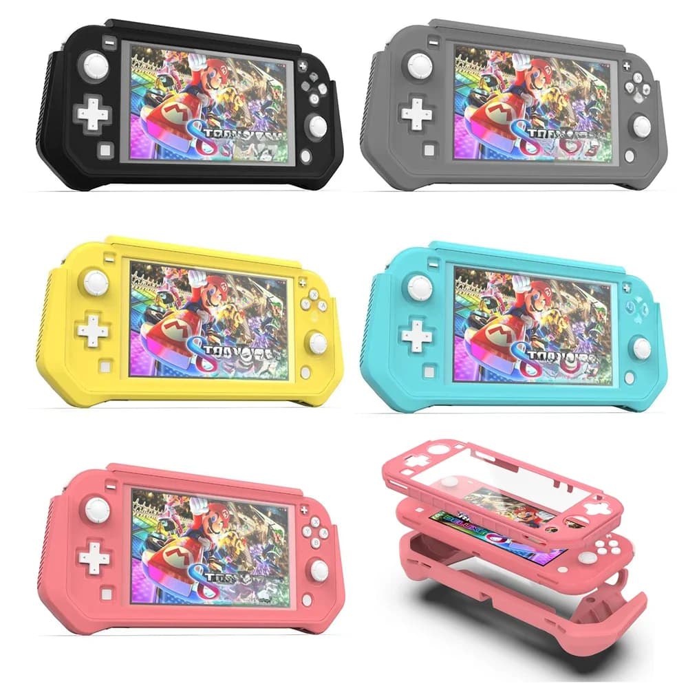 Coque ergonomique antidérapante pour Mini Console Nintendo Switch Lite, corps complet, rose, nouveauté 2021