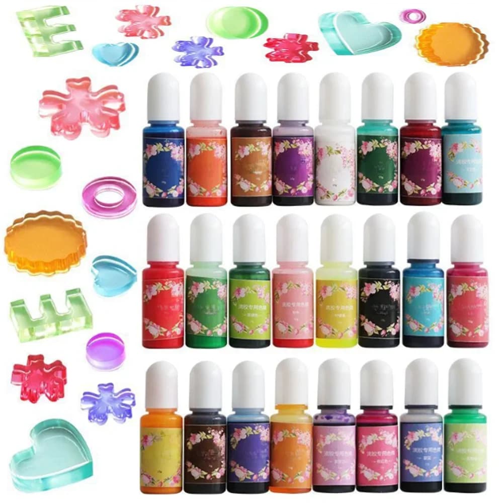 26 couleurs 10ml résine époxy Pigment liquide époxy UV résine colorant colorant pour bricolage Rsein teinture fabrication de bijoux artisanat Art