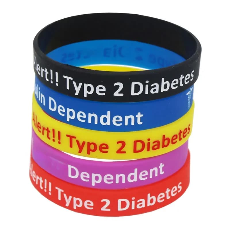 Bracelets médicaux en silicone pour personnes diabétiques, SACType 2 ty.com, bracelet dépendant de l'insuline, brassard d'infirmière, cadeaux, SH060, nouveau, 1 pièce