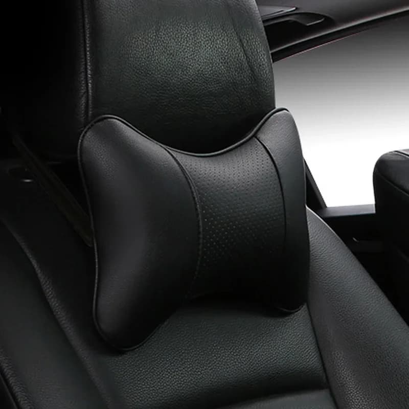 Coussins de nuque pour voiture en cuir PU, support de tête, protection, noir/rouge, universel, coussin de dossier, facile à installer et à nettoyer