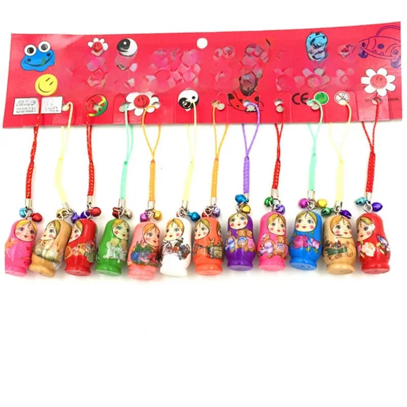 2/12/24 pièces bijoux de mode goutte à goutte porte-clés bois Matryoshka poupées russes porte-clés cadeaux décoratifs