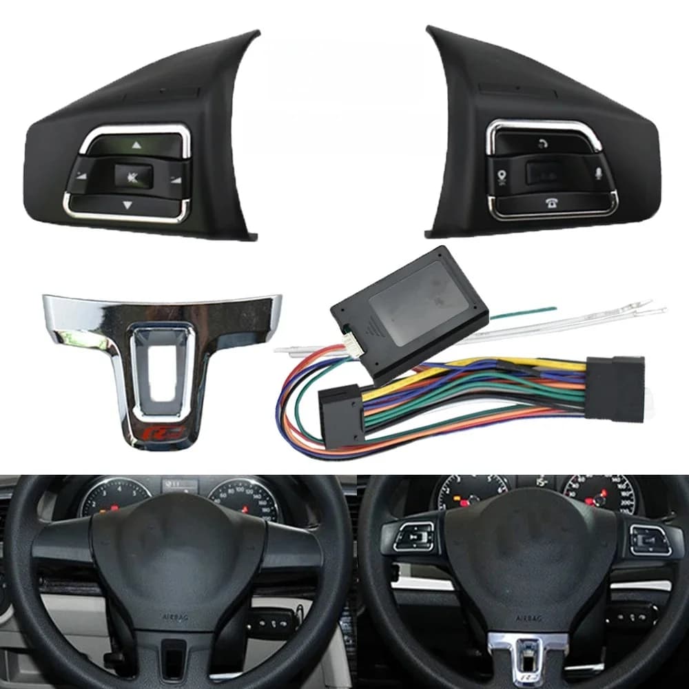 Bouton de commande sans fil Bluetooth à distance pour volant de voiture, commutateur de contrôleur multifonction, VW Jetta, Golf, Polo, Passat