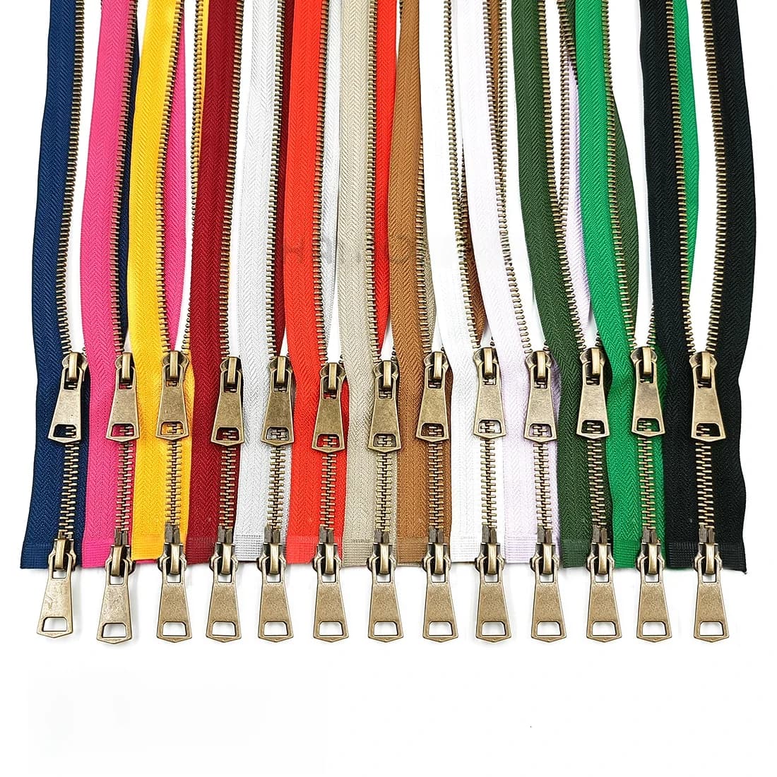 5 # Double curseur ouvert coloré de haute qualité, fermeture éclair métallique en cuivre, fermeture éclair à 2 voies, bricolage artisanal pour la couture de vêtements de poche en tissu