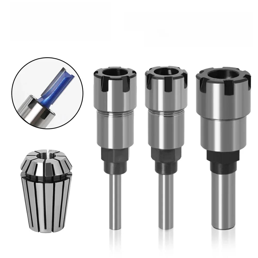 1/4 "8mm 1/2" tige ER routeur Bit tige d'extension pince Machine de gravure Extension fraise pour le bois