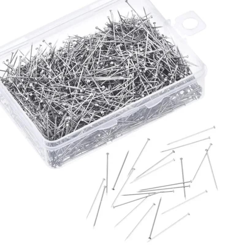 Épingles à coudre en acier inoxydable, 100 à 200 pièces, épingles de Suture droites pour couturière, épingles à tête en Satin fin, bricolage, fabrication de bijoux d'outils de couture