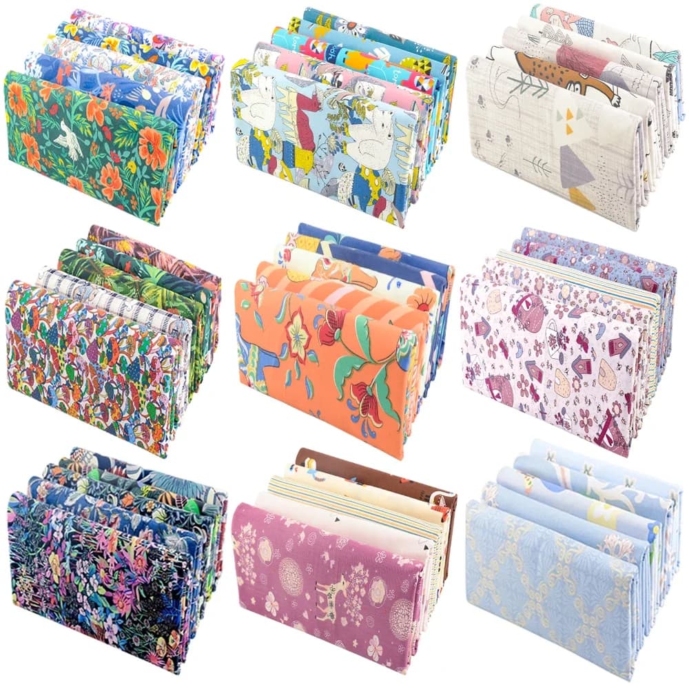 Teramila-Grille imprimée de fleurs en tissu de coton, 5 pièces/paquet, pour robe, couture, patchwork, bricolage, artisanat, courtepointe, travaux grossier