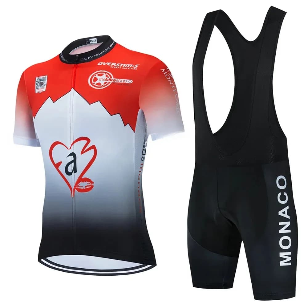 Monaco été à manches courtes hommes cyclisme maillot ensemble vélo de route uniforme vêtements de vélo respirant cyclisme vêtements Ciclismo Hombre