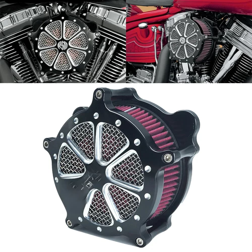Filtre d'admission de filtre à Air Venturi noir vitesse 7 RSD pour Harley Touring Street Glide Road Glide Softail Dyna FXDLS FLSTNSE 00-21