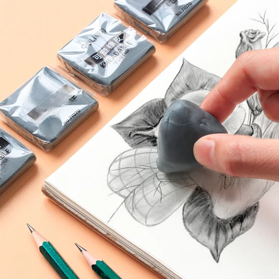 Gomme à crayon en caoutchouc souple, 1 pièce, pour étudiant, dessin, croquis, surbrillance, nouveauté
