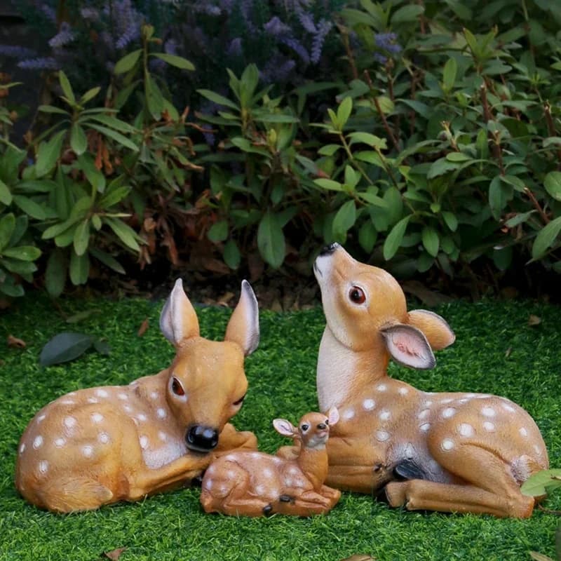 Statue de Cerf en Résine pour Décoration de Jardin, Sculpture d'Extérieur, Simulation d'Animaux, Artisanat de Figurines