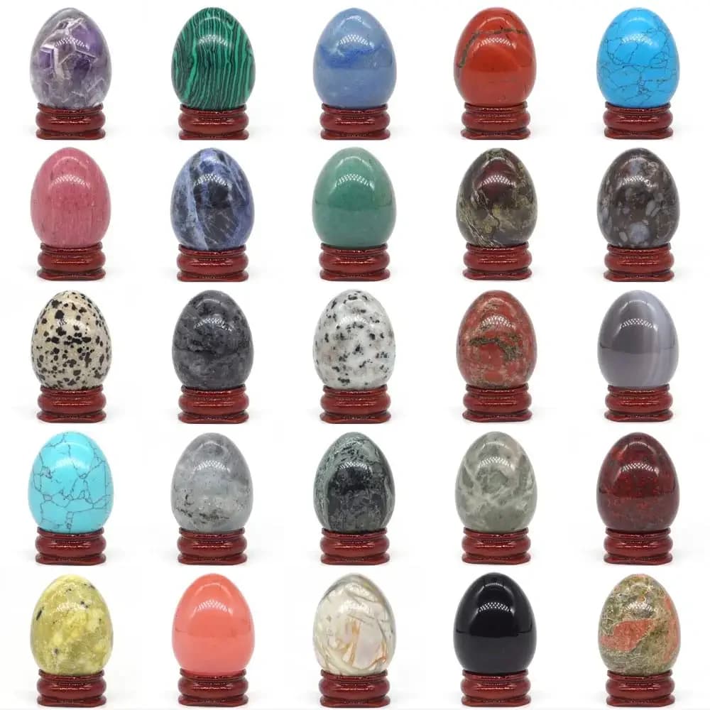Pierres Précieuses Naturelles en Forme d'emouf de Guérison Citroball, Accessoire de Décoration de Maison, Kegel, Énergie, Outil de Yoni, Cadeau, 30x40mm