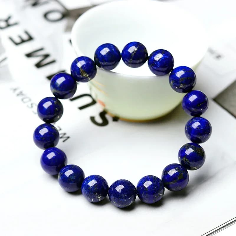 Bracelets Lapis Lazuli pour hommes, énergie de guérison naturelle, Bracelet Lazuli poli 8mm, perles de lazulite, Bracelet Pulsera bijoux cadeau pour femmes