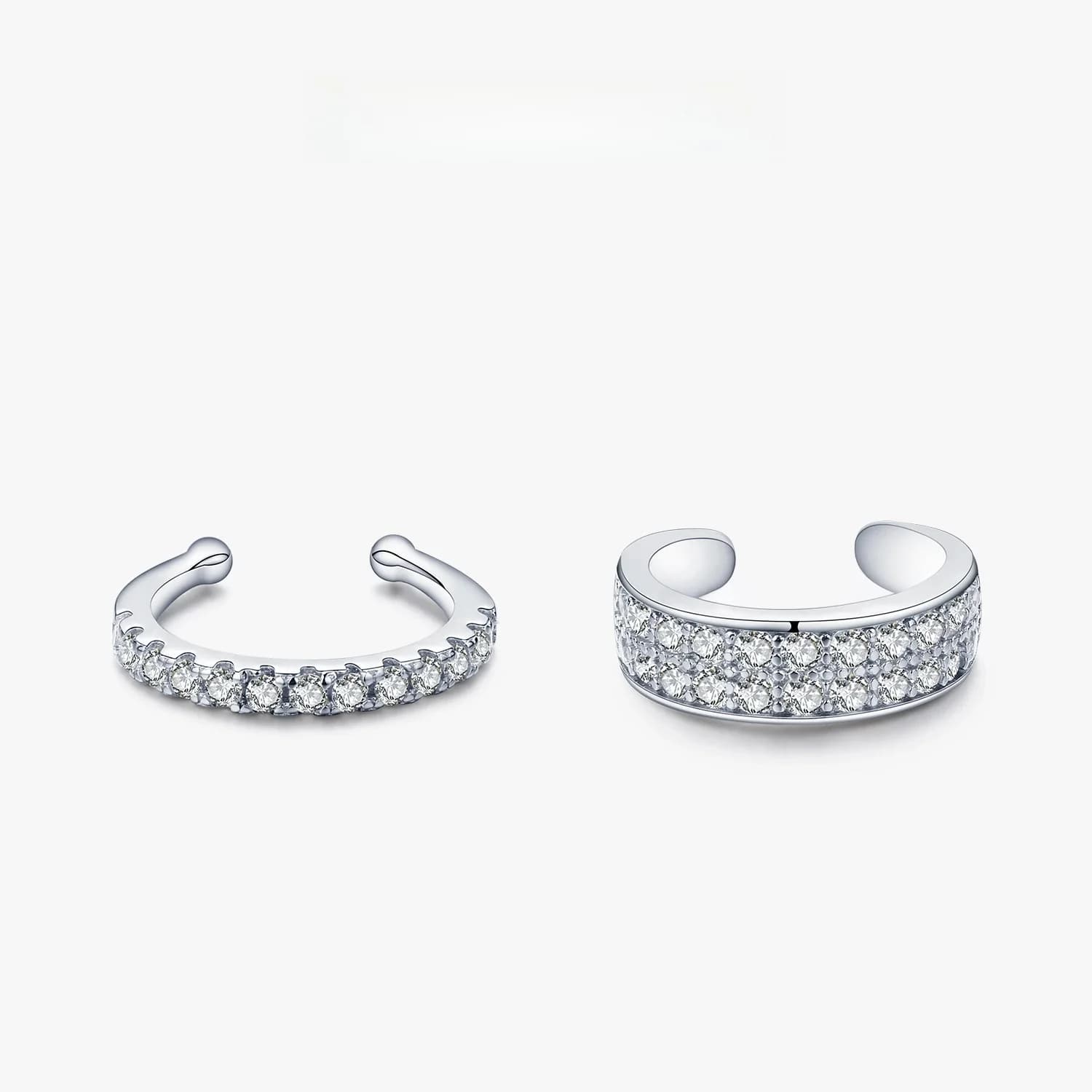 MODIAN 925 en argent Sterling mode Punk manchette boucles d'oreilles scintillant clair CZ scintillant pince boucles d'oreilles pour femmes hommes unisexe bijoux
