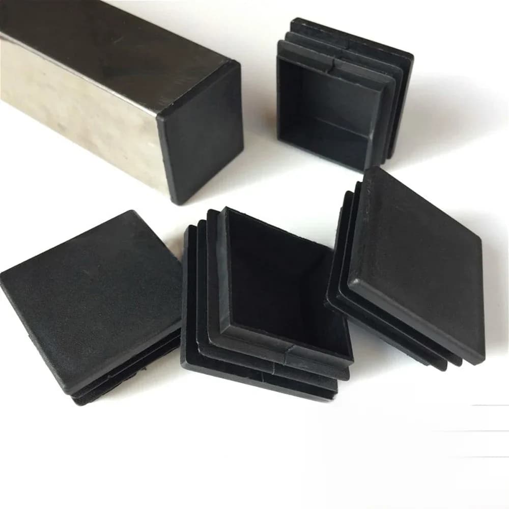 2/4/10 pièces carré en plastique obturateur embout Tube tuyau insérer bouchon bonde noir 10-100mm
