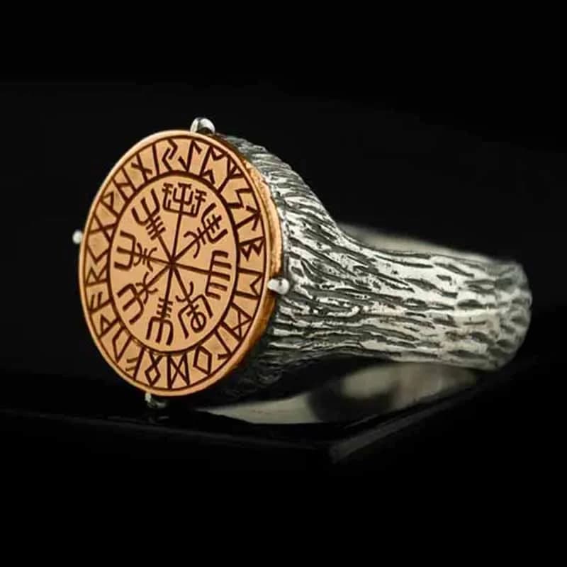 Livraison directe boussole or Viking anneau de luxe personnalité mode chanceux Anel pour hommes cadeau bijoux
