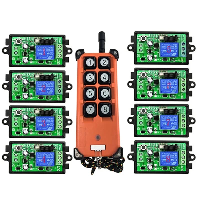 Télécommande sans fil pour interrupteur de lumière LED, citations de sortie, émetteur radio RF, récepteur 3000 MHz, 433 m, DC 12V, 24V, 1CH, 1CH