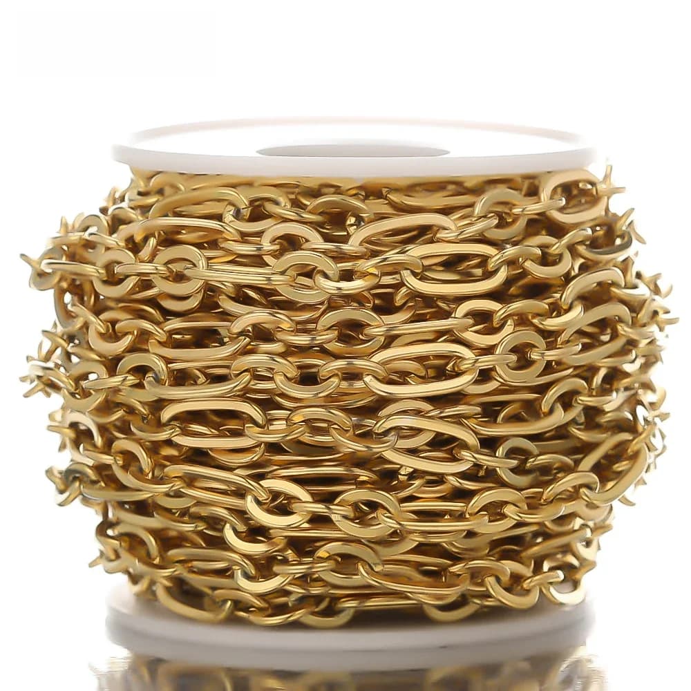 Câble plat en acier inoxydable 3:1, 1 mètre, bijoux de bricolage, collier exécutif, bracelet fait à la main, vente en gros