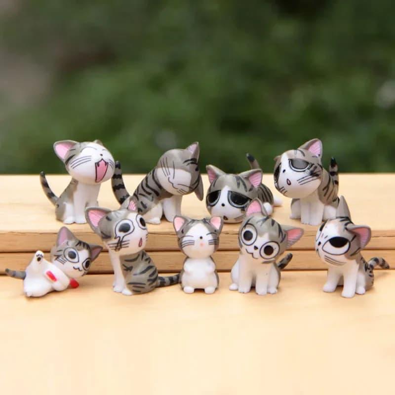 9 pièces ensemble Kawaii mignon Mini Figurine Statue Chi le chat jardin décoration jouet 3 cm Micro petits animaux jouet