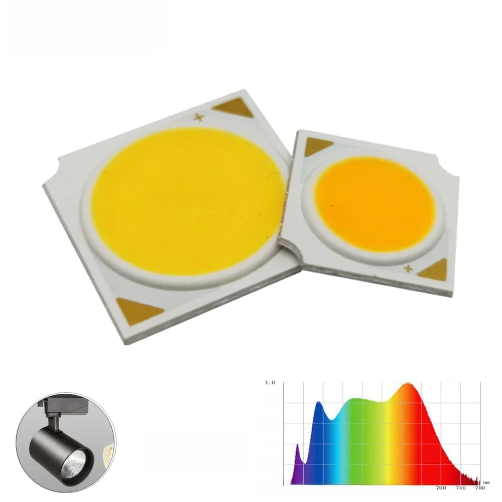 LED COB à spectre complet 3 5 7 10 12 15 18 20 30 36W Ra97 130LM/W 1313 1919 3000-4000-5000K, puces de lampe d'aquarium, Source de lumière de croissance