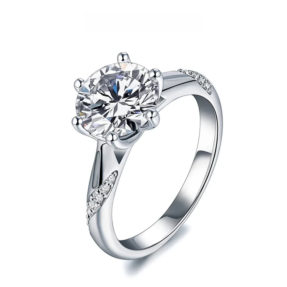 Bague en argent regardé 925 pour femme, style classique, bague en diamant Moissanite, fête de mariage, bague de travailleurs, bijoux fins, 1ct, 2ct, 3ct