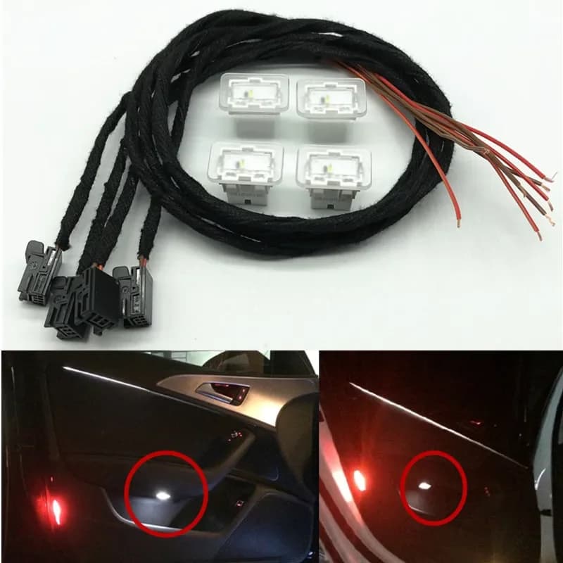 Éclairage d'ambiance LED pour garniture de porte, éclairage de boîte de rangement, éclairage de boîte à débris intérieure de porte + faisceau de câblage pour Audi A4 S4 A5 A6 A7 A8