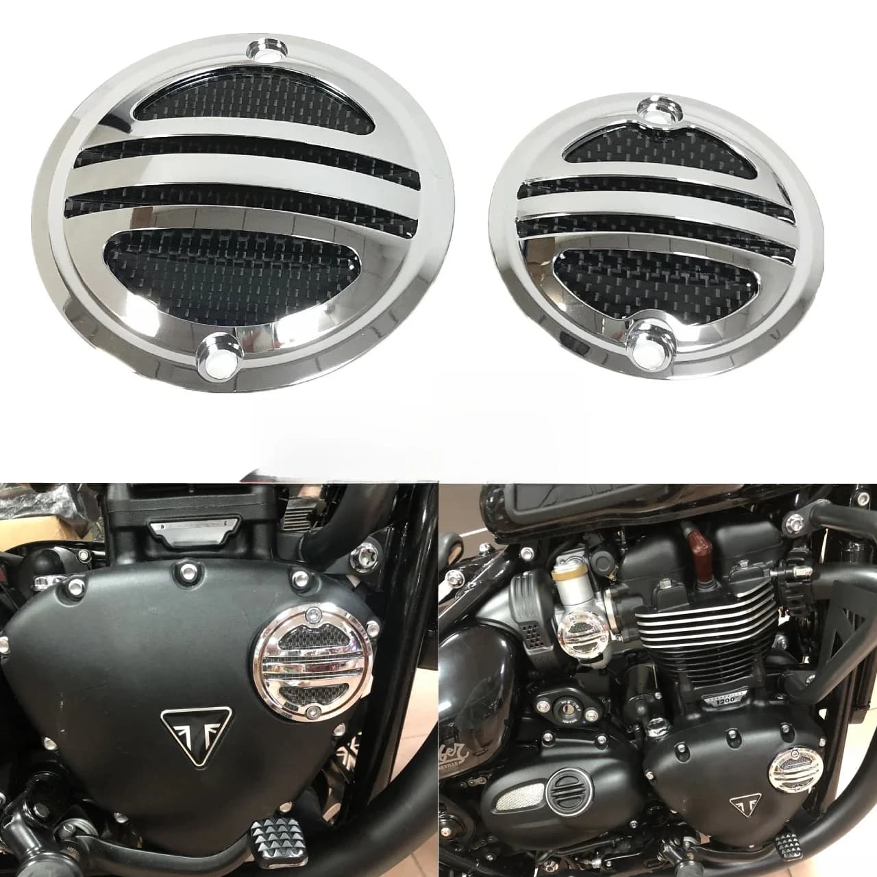 Insigne d'embrayage Hurbike et couvercle d'inspection Acg, Triumph Street Twin Bonneville T100 T120 Bobber Thruxton ScramJeff 2016-2020