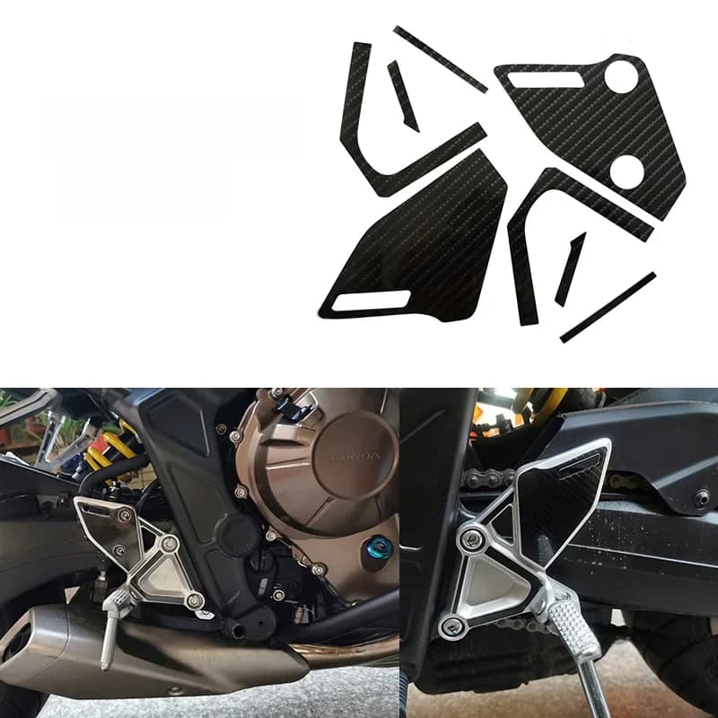 Autocollants latéraux en Fiber de carbone, impression 3D, tampon de réservoir, autocollant de gazole, accessoires de décoration de motos pour Honda cb650r CB 650R
