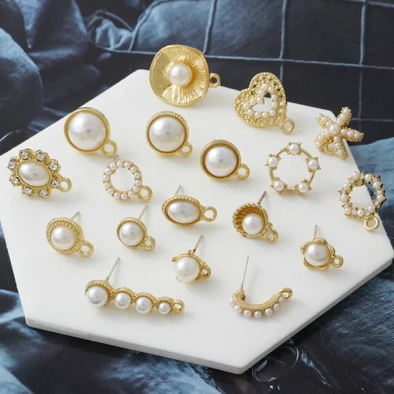 10 pièces perle boucles d'oreilles paramètres à la main rond creux amour coeur boucles d'oreilles connecteurs pour bijoux à bricoler soi-même faisant des résultats