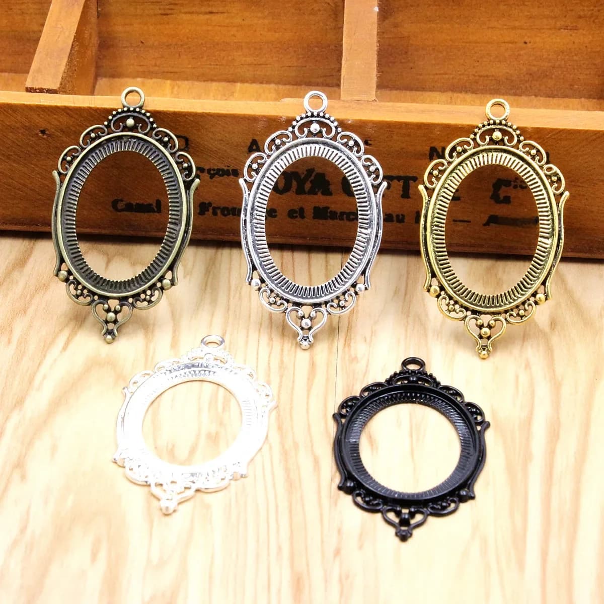 Cabochons ovales à motif camée, cadre en verre, paramètres de lunette, vierge, bricolage, accessoires exécutifs, été, mode, K06 Matte, ajustement, 30x40mm, 5 pièces