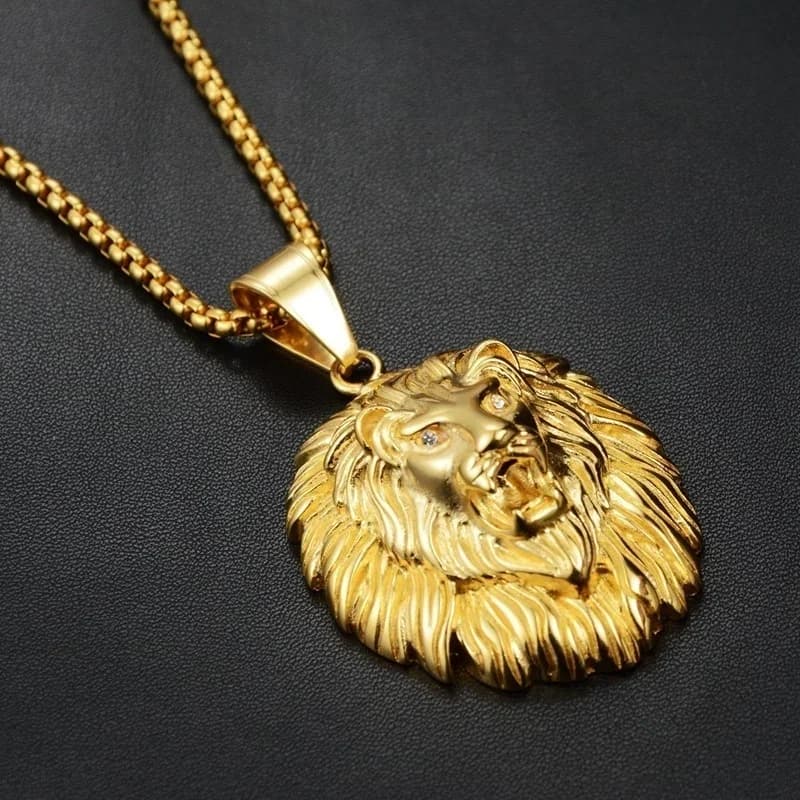 Nouveau Style Animal cheveux longs tête de Lion pendentif collier pour hommes mode coulissant Animal suspendu collier cou chaînes accessoires