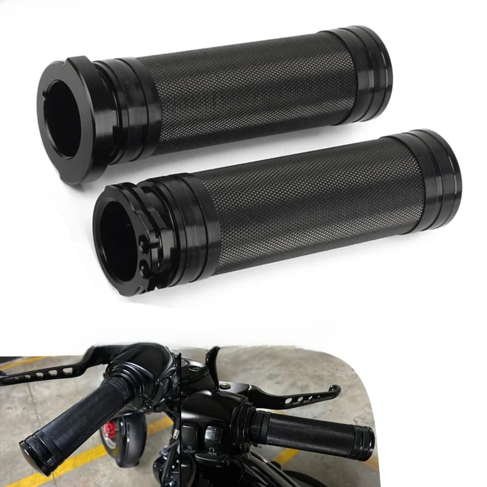 Poignées de moto en aluminium noir, 1 "25mm, pour Harley Sportster 883 1200 XL VRSC Touring Dyna Softail personnalisé 96-UP