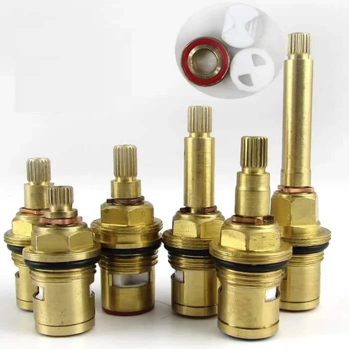 Cartouche en laiton à Double dents G1/2, 1/4 tours, accessoires, interrupteur de robinet chaud et froid, noyau de Valve en céramique, noyau de Valve de robinet à Double poignée