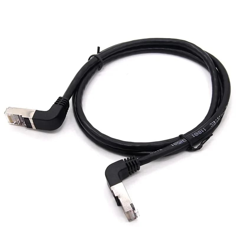 Câble réseau Ethernet RJ45 Lan, 0.5m-5m, coudé vers le bas et vers le haut, coudé à 90 degrés, cat5e 8P8C FTP STP UTP Cat 5e