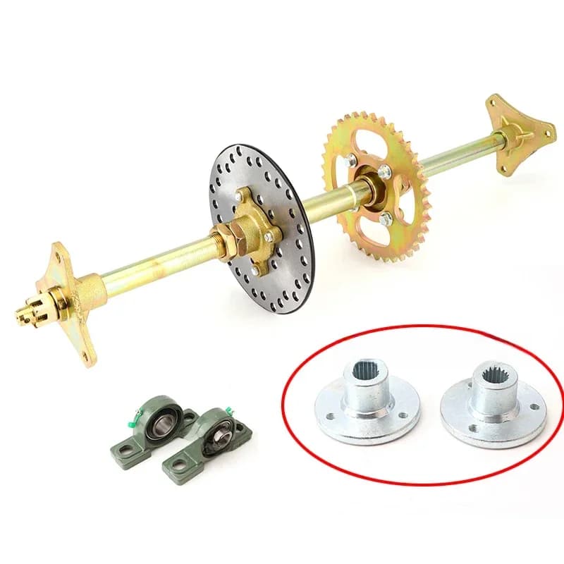 Kits d'essieu arrière ATV Go Karts 610mm, assemblage complet STD 20mm avec moyeu de support 160mm, disque de frein 420-37T, pignon de chaîne UCP 204