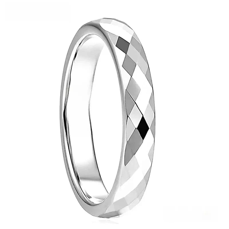 Tigrade – bagues de mariage en tungstène à bord facettes de 4mm, couleur or Rose/noir/or, bracelet de fiançailles pour femmes et hommes, ajustement confortable
