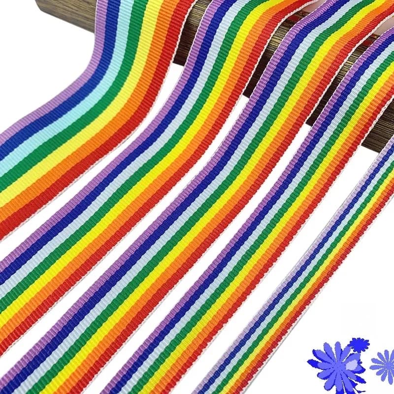 Ruban arc-en-ciel pour décoration de fête de mariage, emballage cadeau, nœuds de cheveux bricolage, ruban de Noël, tissu à coudre pour sac à vêtements, 5 mètres