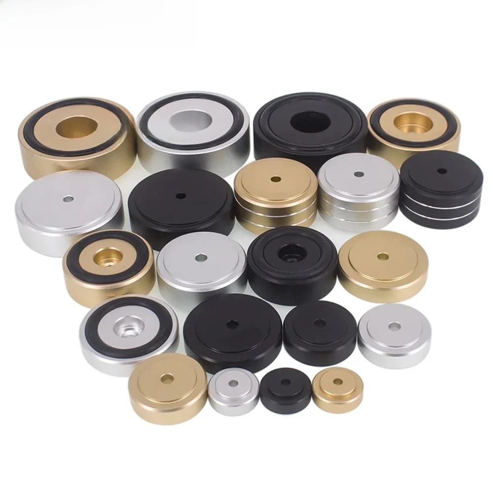4 pièces en aluminium amplificateur pieds amortisseur platine pieds Audio CD HIFI haut-parleur Isolation pieds Pad haut-parleur pointes support pieds