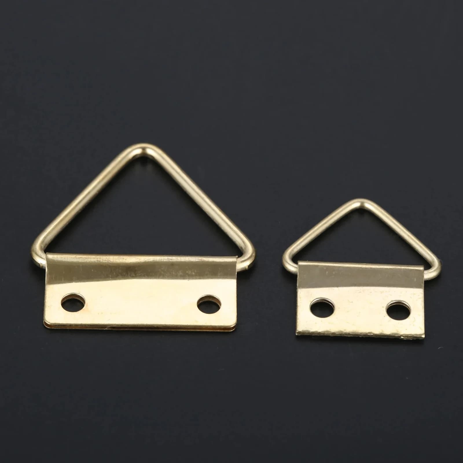 Crochets de Cadre Photo Triangle D Ring, Peinture à l'Huile, Miroir Or, 16mm-25mm avec Vis, Support Mural en Alliage, 10/20 Pièces