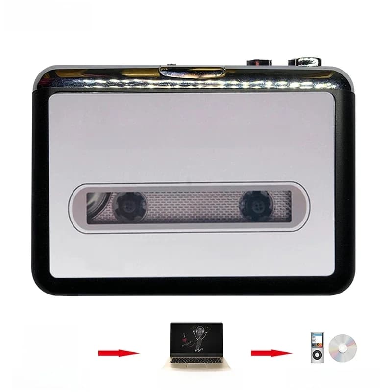 Lecteur de cassettes USB, convertisseur de cassettes en MP3, adaptateur de capture, lecteur de musique audio, enregistreur et lecteur de cassettes USB