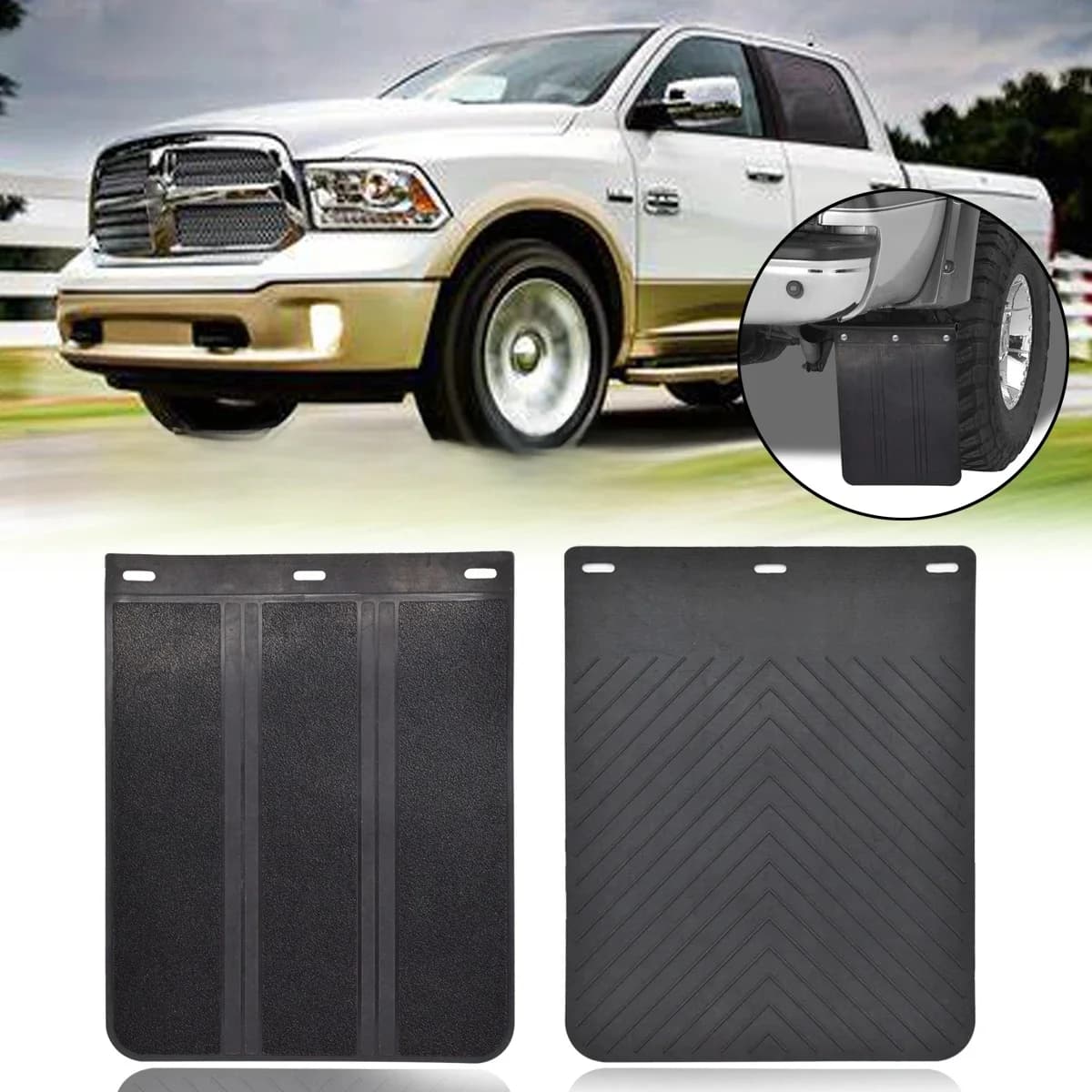 Garde-boue en caoutchouc rapDuty Rally pour Dodge Ram pickup, 1500, 2500, 3500, 4500, 5500 diesel, 4x4