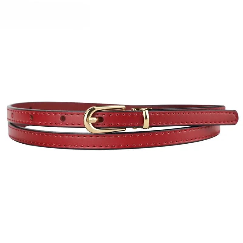 Maikun femmes ceintures alliage boucle ardillon en cuir véritable ceinture mince femme ceinture pour jean robes pantalons