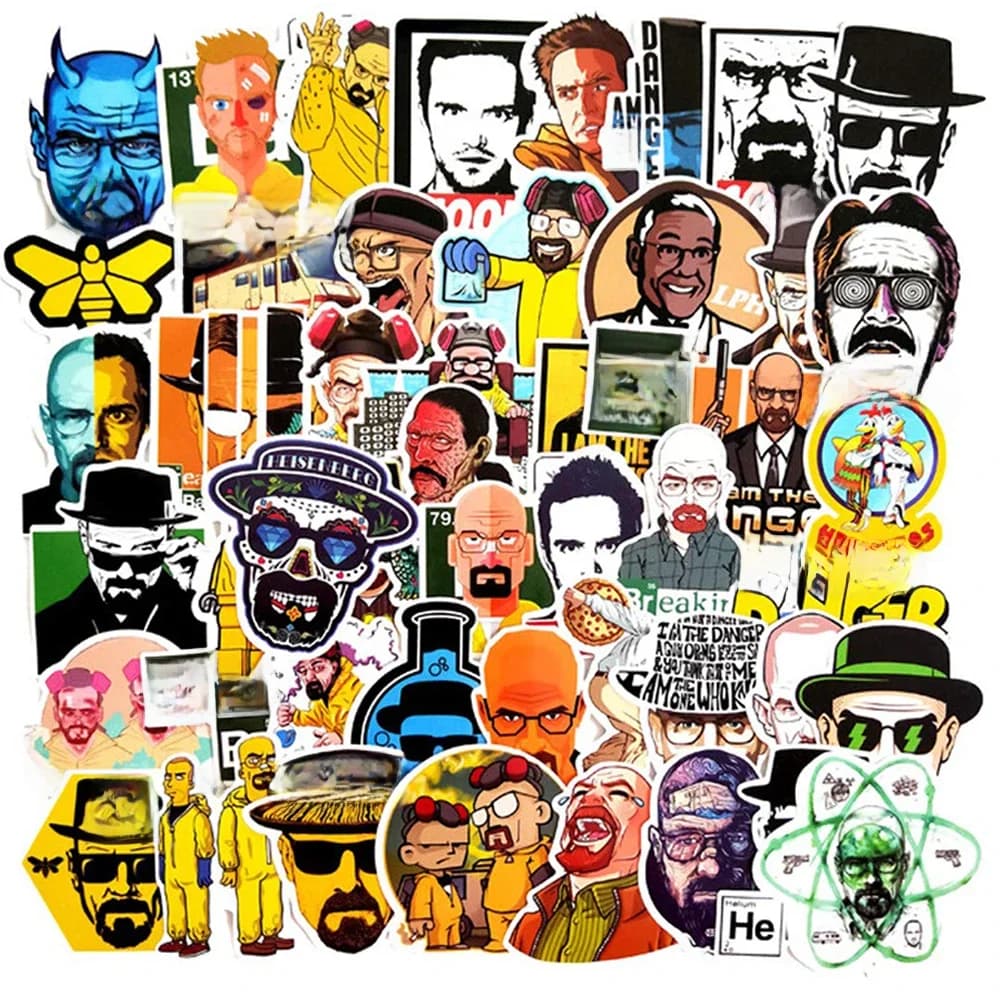 10/30/50PCS émission de télévision Breaking Bad autocollants bricolage planche à roulettes valise congélateur Graffiti bagages moto classique jouet Cool autocollants