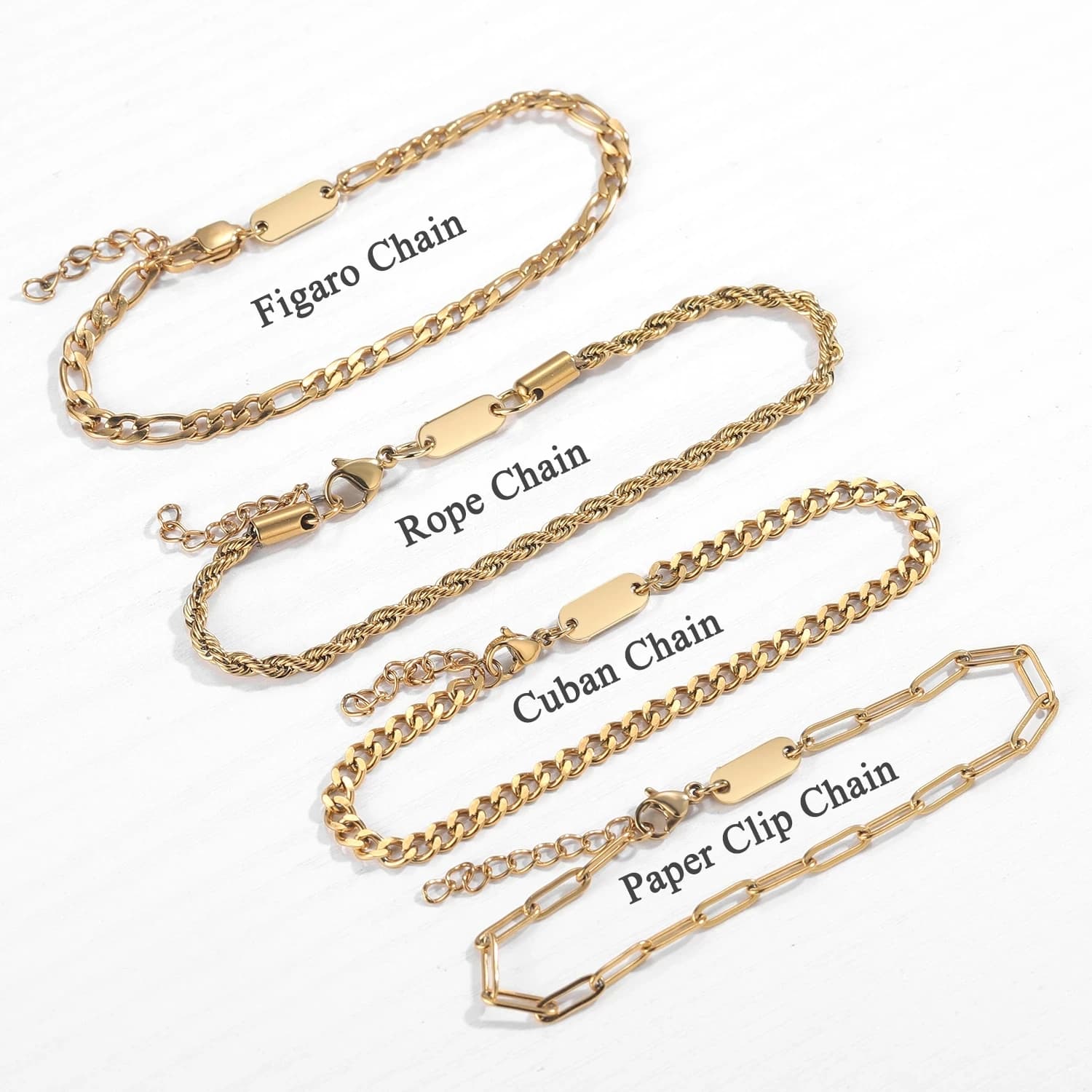 Chaîne en corde torsadée pour femmes, en acier inoxydable, Bracelet de cheville, chaîne cubaine, bijoux cadeau