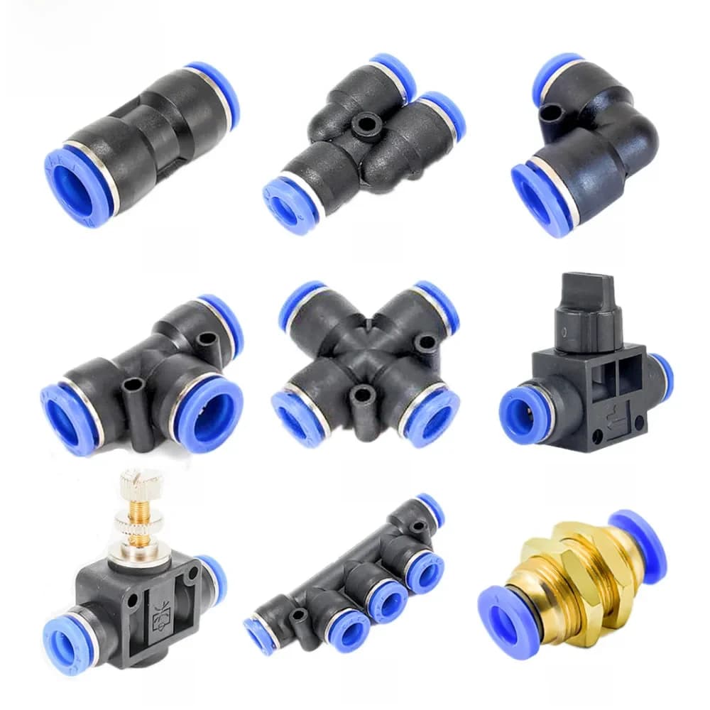 Raccord pneumatique connecteur de tuyau Tube raccords rapides d'air tuyau enfichable d'eau coupé 4mm 6mm 8mm 10mm 12mm 14mm PU PY PK PE PV SA