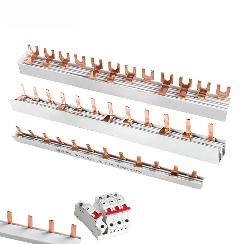 Barre omnibus en cuivre GEYA pour disjoncteur, type à broches, type fourche, connecteur MCB, connexion de barre omnibus