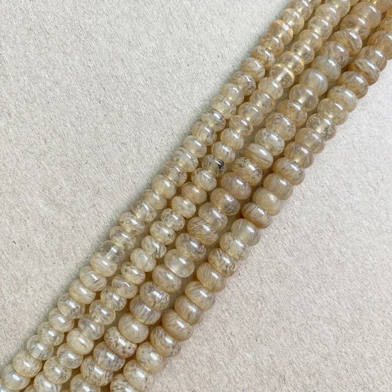 Pierre naturelle lisse Rondelle Citrine Quartz 7 "perles en vrac 4X6 5X8mm taille au choix pour la fabrication de bijoux bricolage