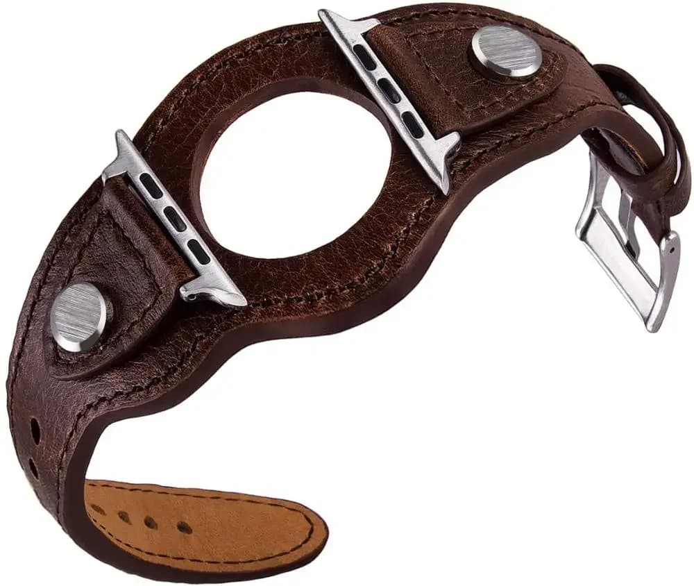 Bracelet manchette en cuir pour Apple Watch Band, 44mm, 40mm, 42mm, 38mm, 49mm, iWatch Series 6, SE, 5, 4, 3, 7, Ultra 8, 45mm, 41mm